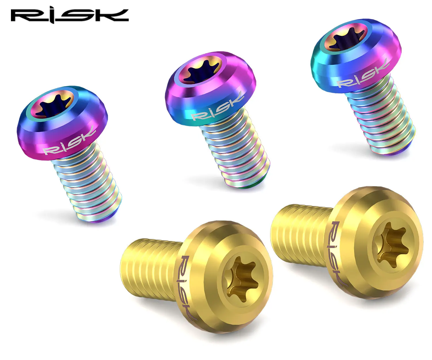 RISIKO 12PCS M5 * 10MM Fahrrad Bremsscheibe Befestigungs Schrauben TC4 Titan Fahrrad MTB Fahrrad Ultraleicht Bremse schraube Radfahren Zubehör – Detail 7