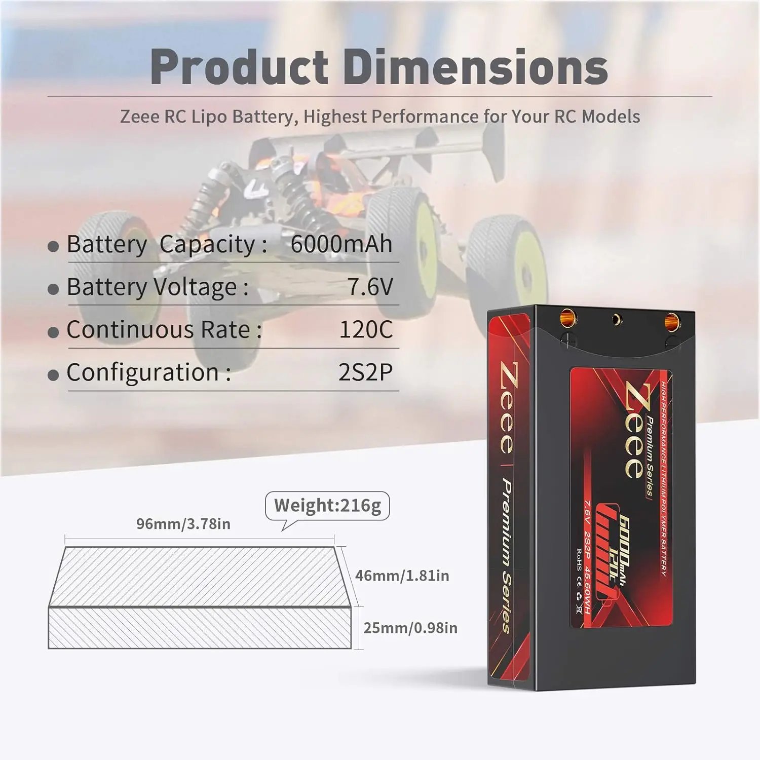 Рисунок 2 - Zeee 2S 7,6 V Short Lipo Battery