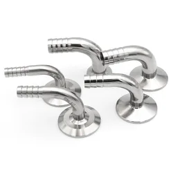 12.7/16/19/25/38/51mm OD Hose Barb Pipe Fitting Tri Clamp 90 Degree Elbow Ferrule 50.5 64mm Sanitary Stainless Steel 304