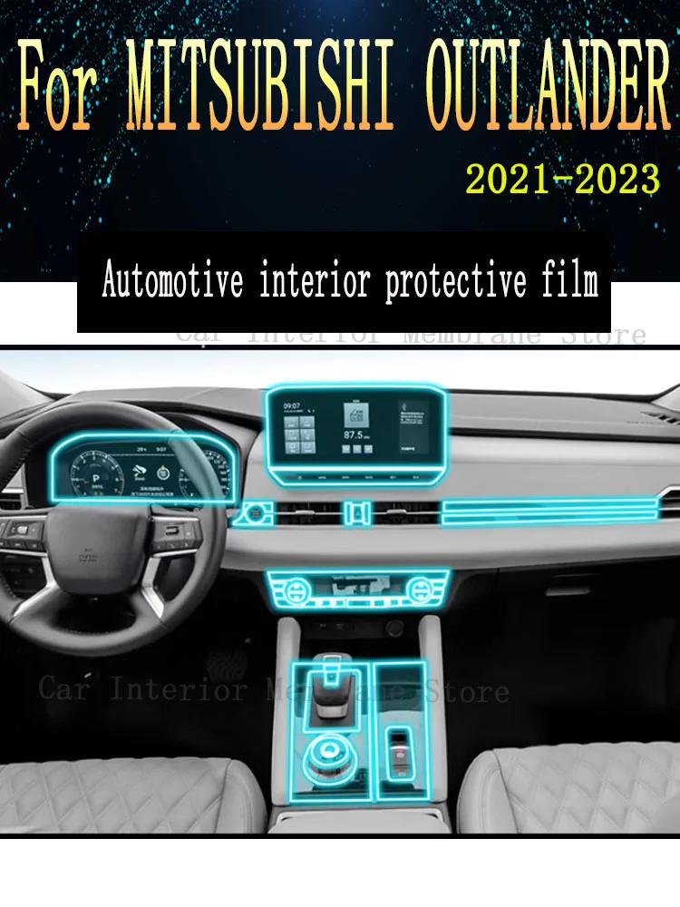 

For MITSUBISHI OUTLANDER 2021-2023 Gearbox Panel Navigation Screen Automotive Interior TPU Protective Film Cover Anti-Scratch