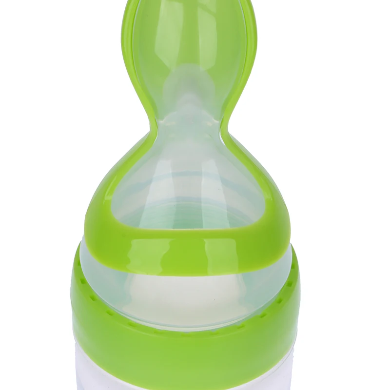 Learning Spoons Silicone Baby Bottle Silicone Milk Bottle Silicone Feeding Spoon Baby Cutlery Baby Silicone Squeezing Feeding Bottle Newborn Baby Training Spoon Supplement Feeder Safe Useful Tableware For Kids