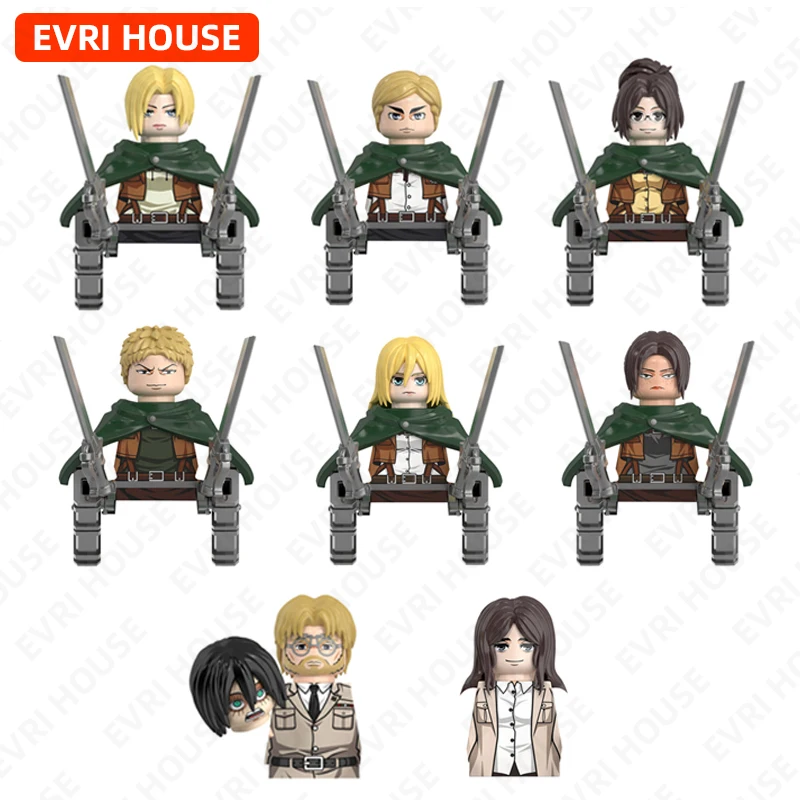 

Attack On Titan Mini Action Figures Annie Reiner Hange Jaeger Ymir Hot Anime Bricks Building Block Toys for Children WM6165