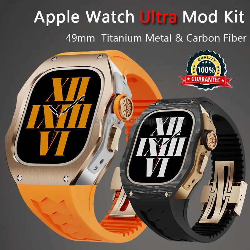 Carbon Fiber Case For Apple Watch Ultra 49MM Modification Kit Titanium