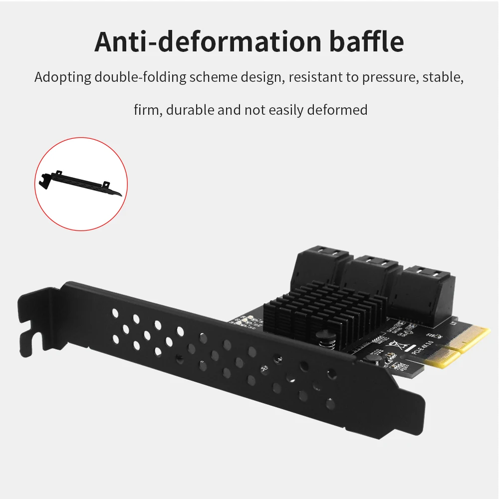 PCIE 4X To 6 Ports SATA 3.0 6 Gbps Expansion Card for HDD SSD