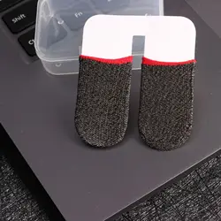 Silver Fiber Anti - Sweat Breathable Gaming Finger Sleeve - 5 Pair (Dark Gray)