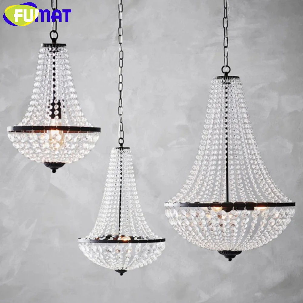 

FUMAT Modern Crystal Chandelier Lighting for Living Dining Room Bar Bedroom Pendant K9 Crystal Ceiling Hanging Lamp Home Decor