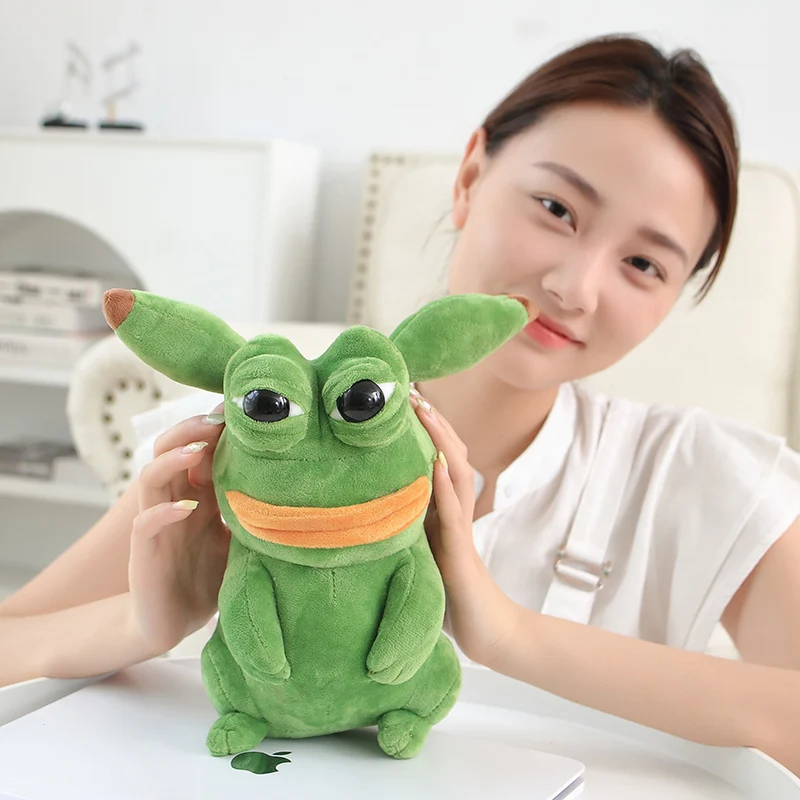 1pc 25cm Ugly Sad Frog Doll Cosplay Anime Stuffed Toy Sad Big Eyes Frog Pepe Pluche Pillow Cute Kids Birthday Gifts