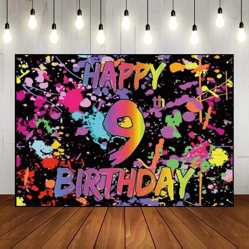 Happy 9Th Birthday Teddy Bear Baby Shower Background Boy Hotwheels Balloon Smash Cake Banner Photo Sweet Battesimo Fondale Game