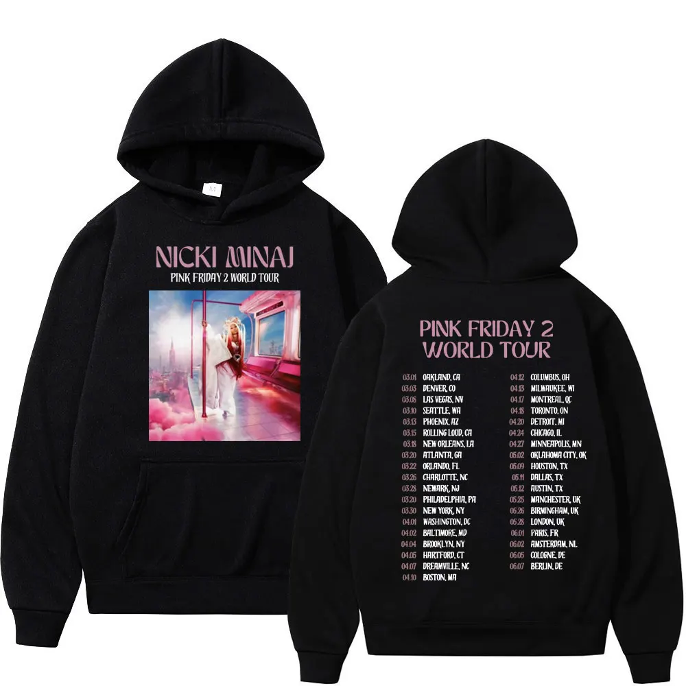 

Singer Nicki Minaj Pink Friday 2 World Tour Graphic Hoodie Unisex High Quality Fashion Pullovers Street Trend Hip Hop Sweatshirt