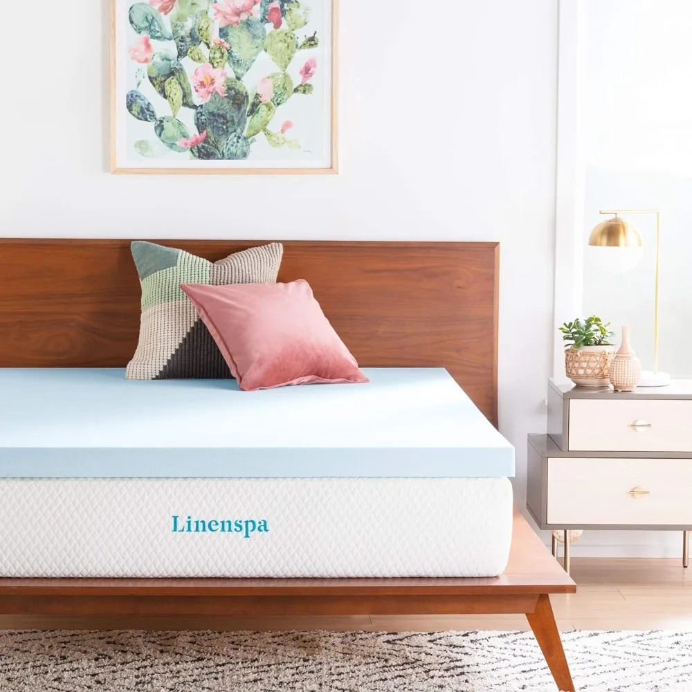 

Linenspa 3 Inch Memory Foam Mattress Topper, Gel Infused . Mattress Topper, CertiPUR-US Certified