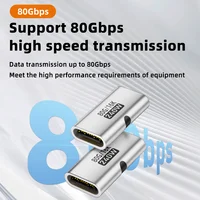 USB C Female-Female Adapter PD 240W 80Gbps 16K 60Hz - Compatible with Thunderbolt 4/3 MacBook iPad USB-C Expansion HUB - Image 4