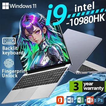 Portátil para juegos de 15.6 pulgadas, Intel Core i9 10980HK, Windows 11, 16GB DDR4, 1TB/2TB SSD, para oficina, estudio, negocios, PC Gamer. 1