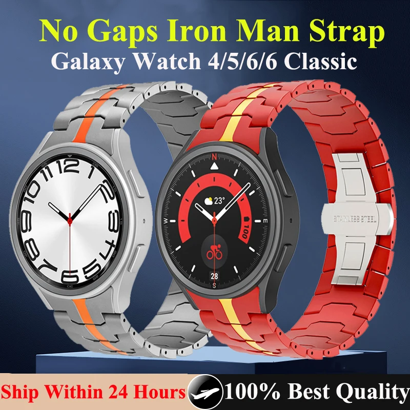 

No Gaps Strap For Samsung Watch 6 5 4 40 44mm/6 Classic 47mm 43mm Stainless Steel Bracelet Correa Galaxy Watch 5Pro 45mm 42 46mm