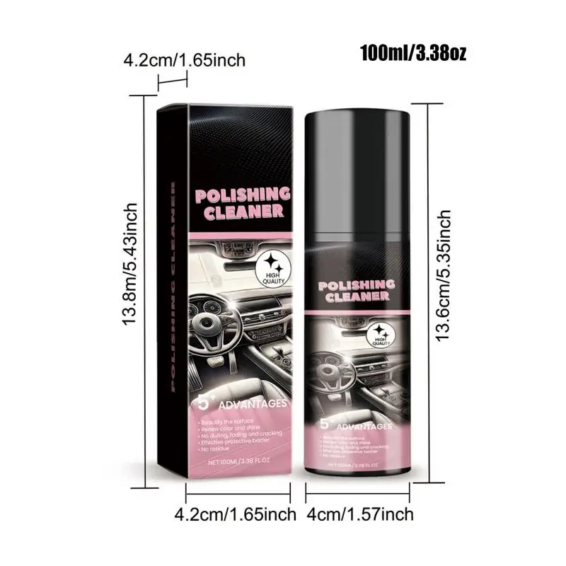 100ml Car Interior Polishing Cleaner Car Leather Seat Detailer Spray Protective Interior Cleaner Car Detailing Spray Cleaner