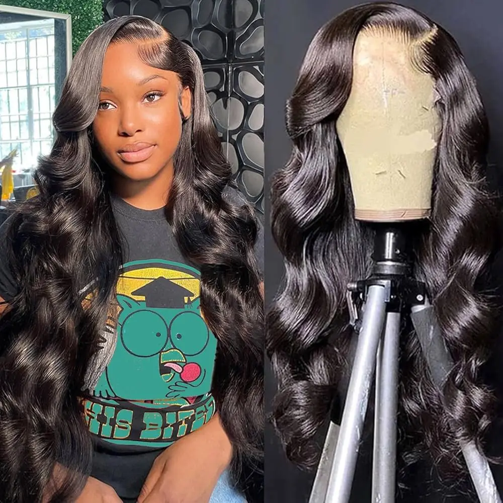 Transparent Lace Front Human Hair Wigs Body Wave Lace Front Wig