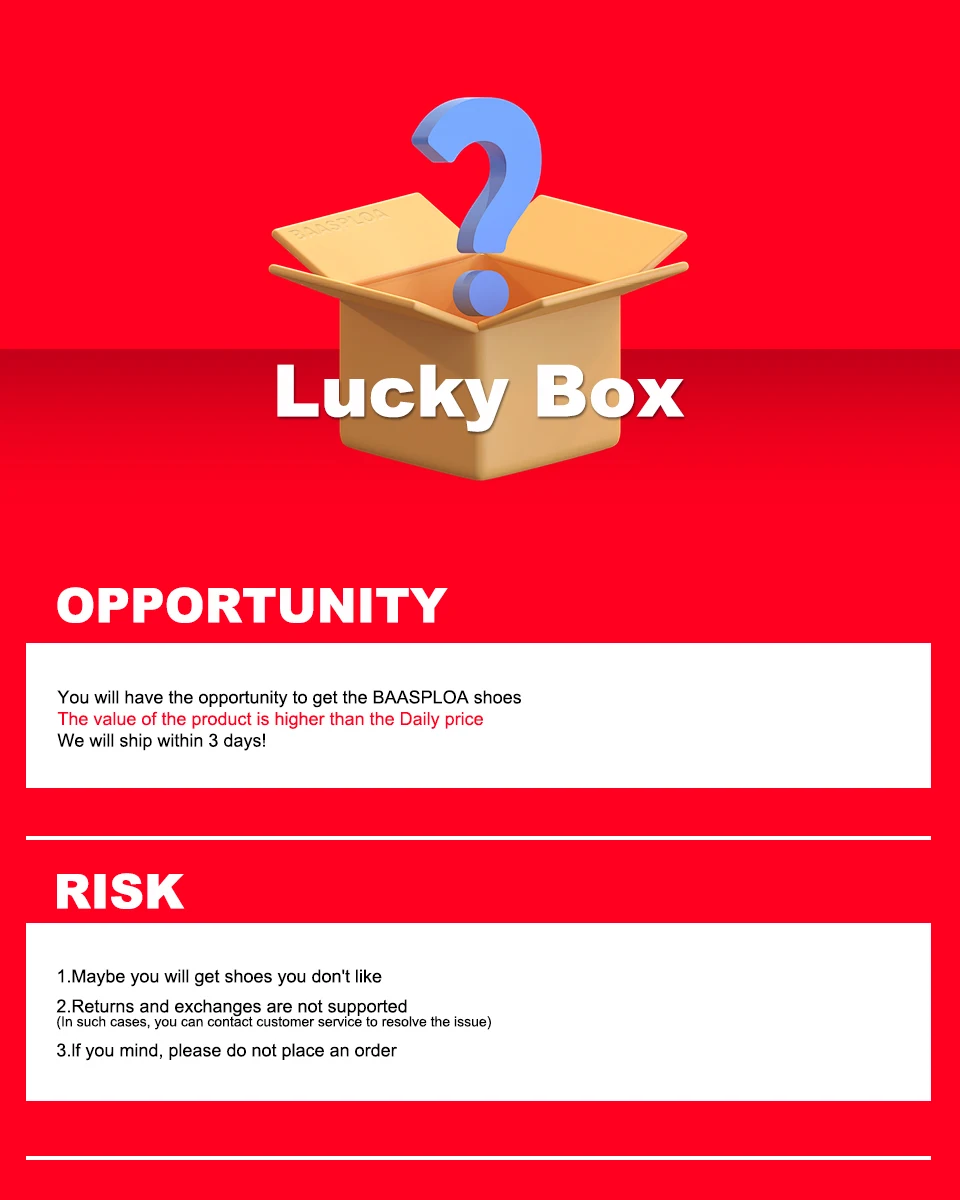 Description Picture 4 of itemBaasploa Lucky Bag Running Shoes Sports Shoes Casual Shoes Leather Shoes Hiking Shoes Sneakers Men Women Random Style And Color