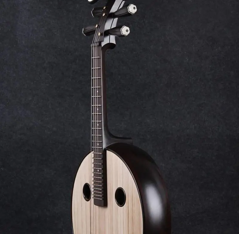 Chinese Traditional Ethnic Characteristic Musical Instrument Zhongruan Stage Performance Professional Wooden Zhongruan