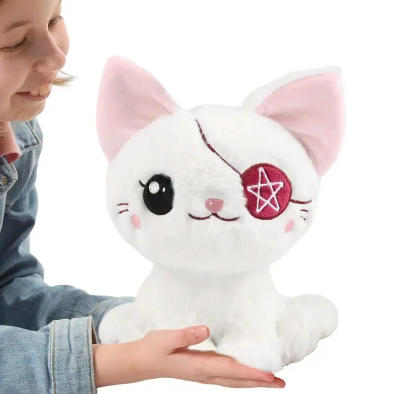 

Пушистый Плюшевый Кот, 9 дюймов, набивная плюшевая игрушка, плюшевый Кот с пиратским лицом, набивное животное, реалистичные набивные обнимающие животные, подушка