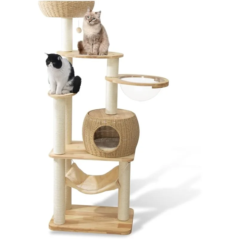 

59" Big Modern Cat Tree Tower, Cat Tower Sisal-Covered Scratching Posts for Indoor Cats Centre