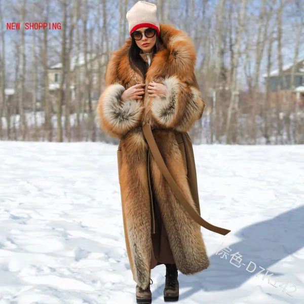 Womens Winter Faux Fur Coat Long Overcoat Hooded Loose Plush Warm Outwear Zsell 