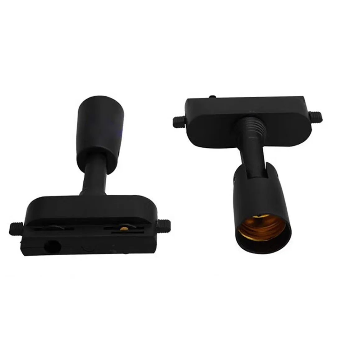 1/5/10/20pcs Lot Adjustable Mini E27 track light,Black White 1 Phase 2 Wire Simple Bulb Changeable E26 Plastic Rail Lighting 4
