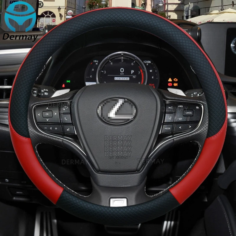

Для Lexus is250 RX350 is350 GX460 is300 ES350 RC CT200h 100% DERMAY торговая марка чехол рулевого колеса автомобиля автомобильные аксессуары