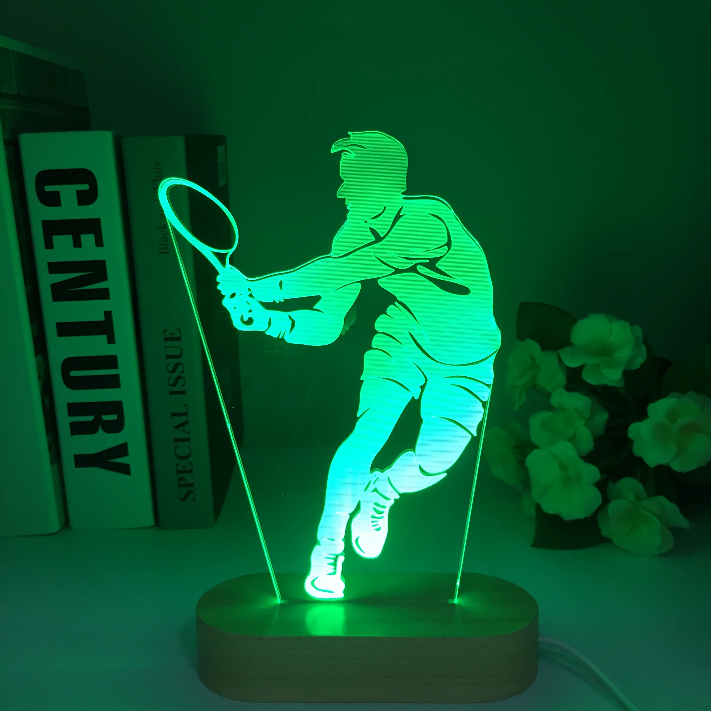 

Новая деревянная 3d Светодиодная лампа для тенниса, Usb цветной сенсорный визуальный Usb светодиодный ночсветильник, подарок, праздничный праздник, маленькие светильник ильники