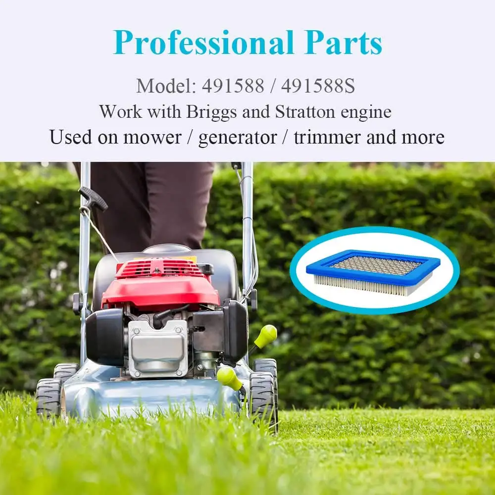 Фото Воздушный фильтр 491588s, 5 шт./упаковка, совместим с Briggs и Stratton 491588, Toro 20332, Craftsman 3364, высококачественный очиститель воздуха для газонокосилки №4