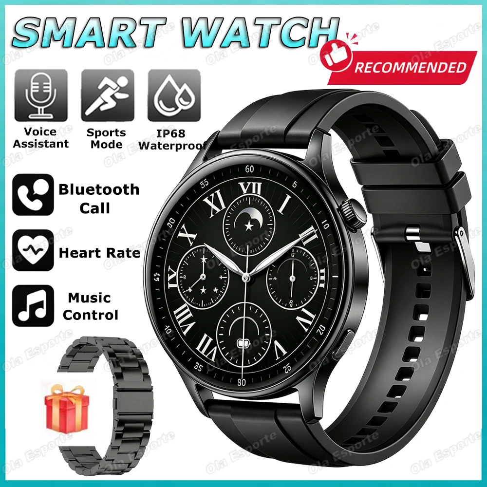 Wireless Charger Round SmartWatch Men 3D Watch DIY Faces Smart Watch for Women Health Heart Rate Monitor Bt Phone Call Message 1