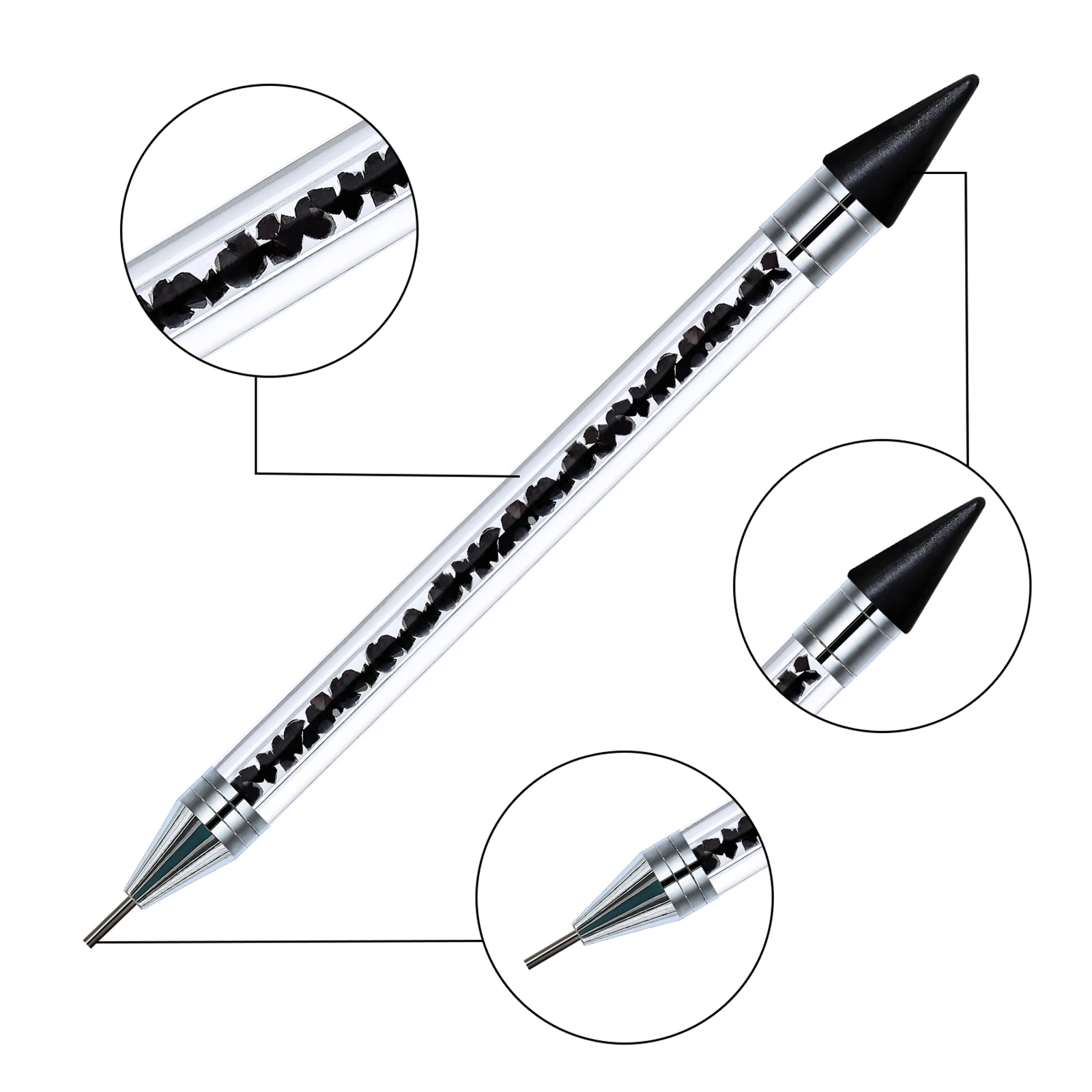 1pc Dual-ended Nail Dotting Wax Pen Rhinestone Studs Diamond Picker  Stainless Steel Wax Pencil DIY Manicure Nail Art Tools Suppl - AliExpress