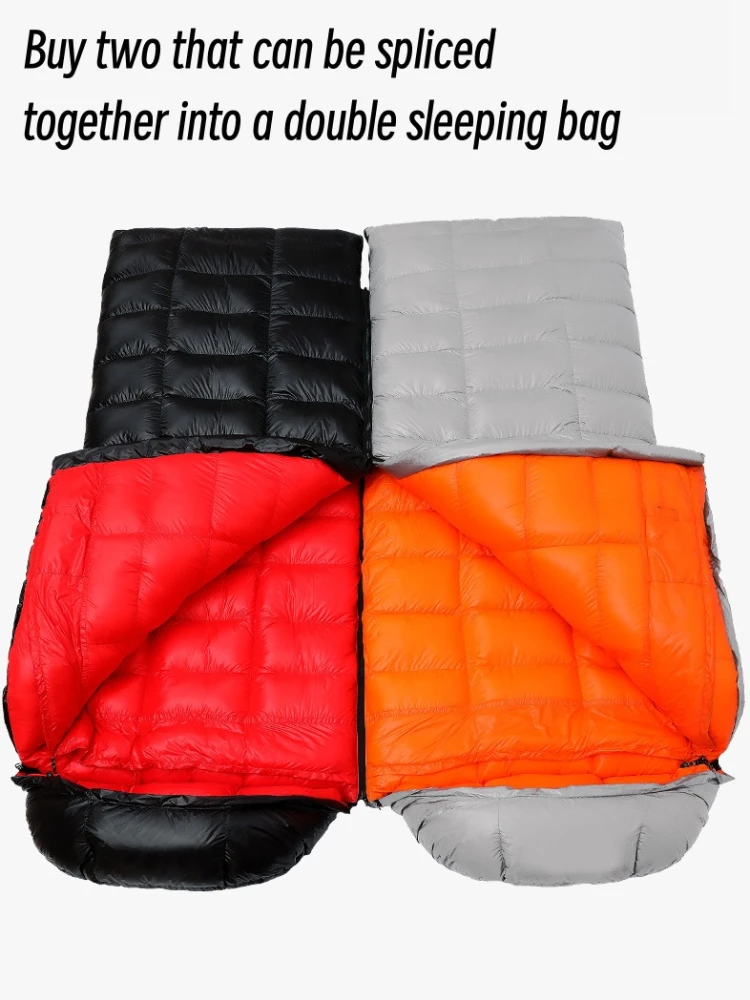 Down Sleeping Bag Adults Outdoor Camping Double Warm Camping Goose Down Sleeping Bag & Quilt for Two Purposes Double Splice