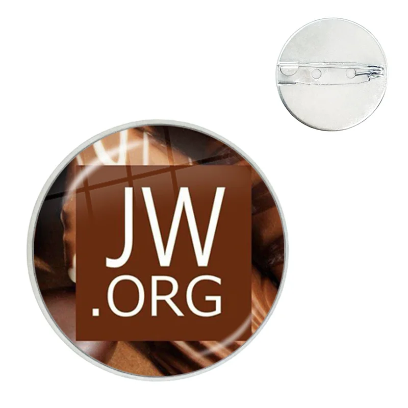 New Fashion JW.ORG Lapel Pins Steampunk Jehovah's Witnesses Collar Pin Glass Gem Photo Cabochon Brooch Jewelry Gift