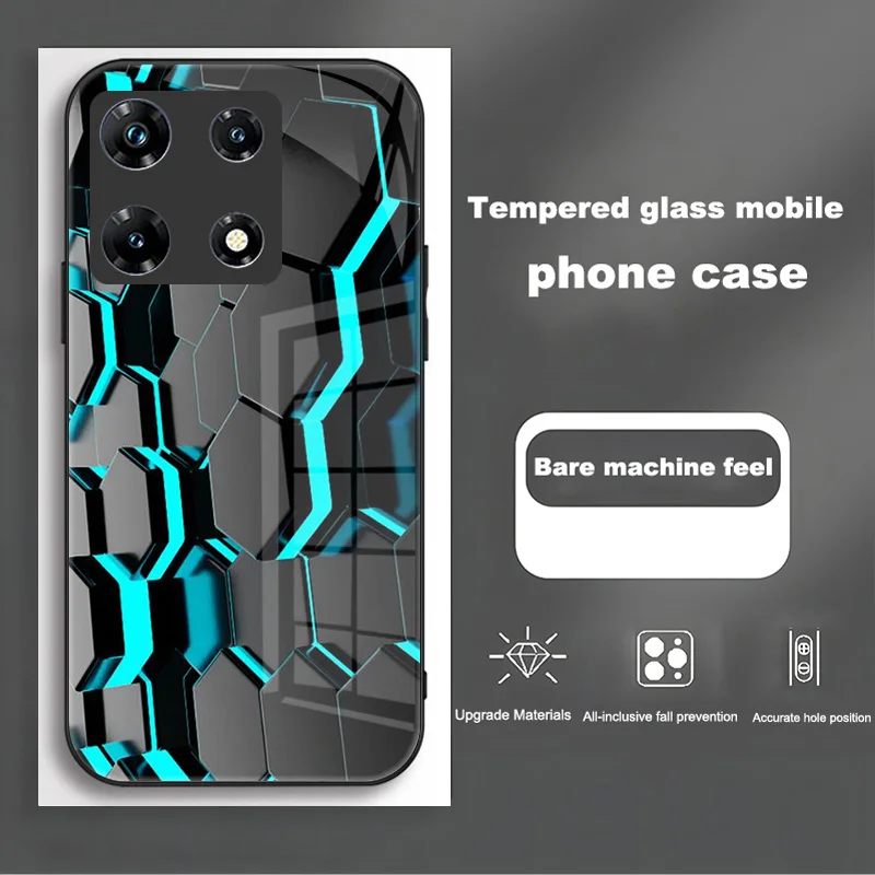 Luxury Shockproof Tempered Glass Phone Case Cover