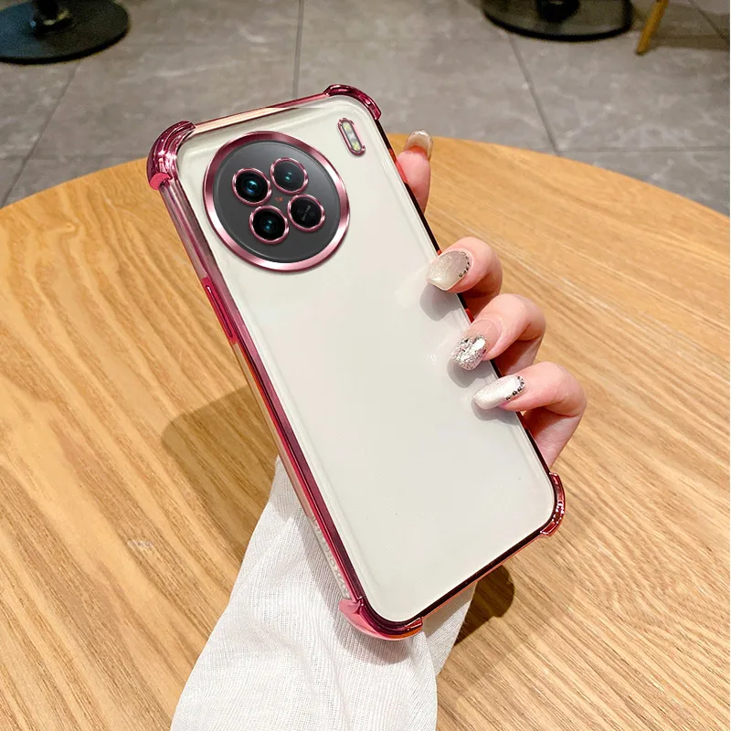 Enhanced Shockproof Silicone Phone Case with Plated Edges and Reinforced Corners