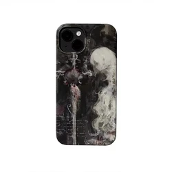 Medieval Artistic Painting Sword & White Hair Witch Phone Case Cover - S23 ULTRA 5G (1)
