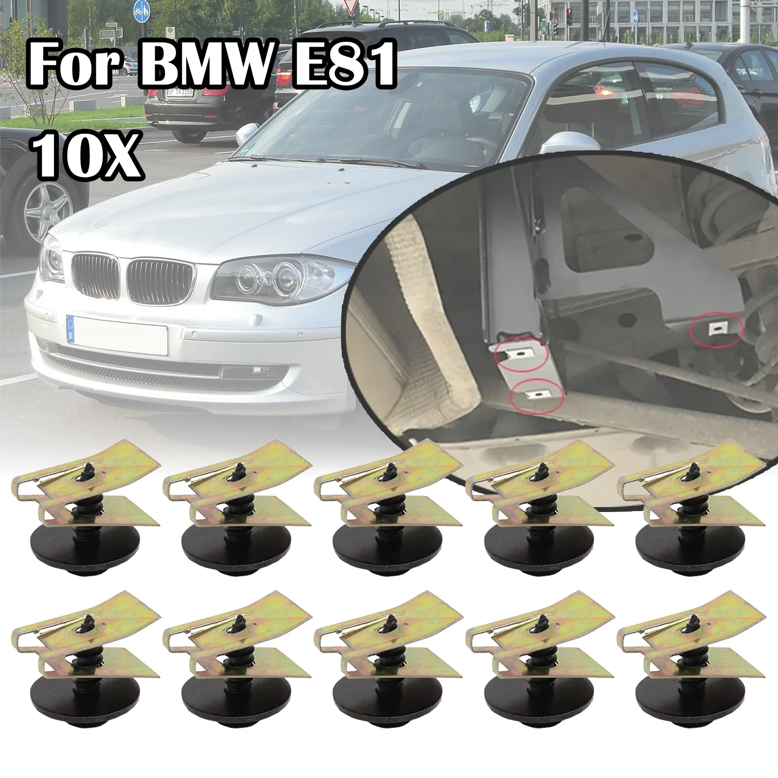 

10Kit Body Undertray Fasteners Hex Screws Nuts Chassis Washers Clips For BMW E81 E88 E46 E92 F31 M3 E39 F10 2005 2006 - 2019