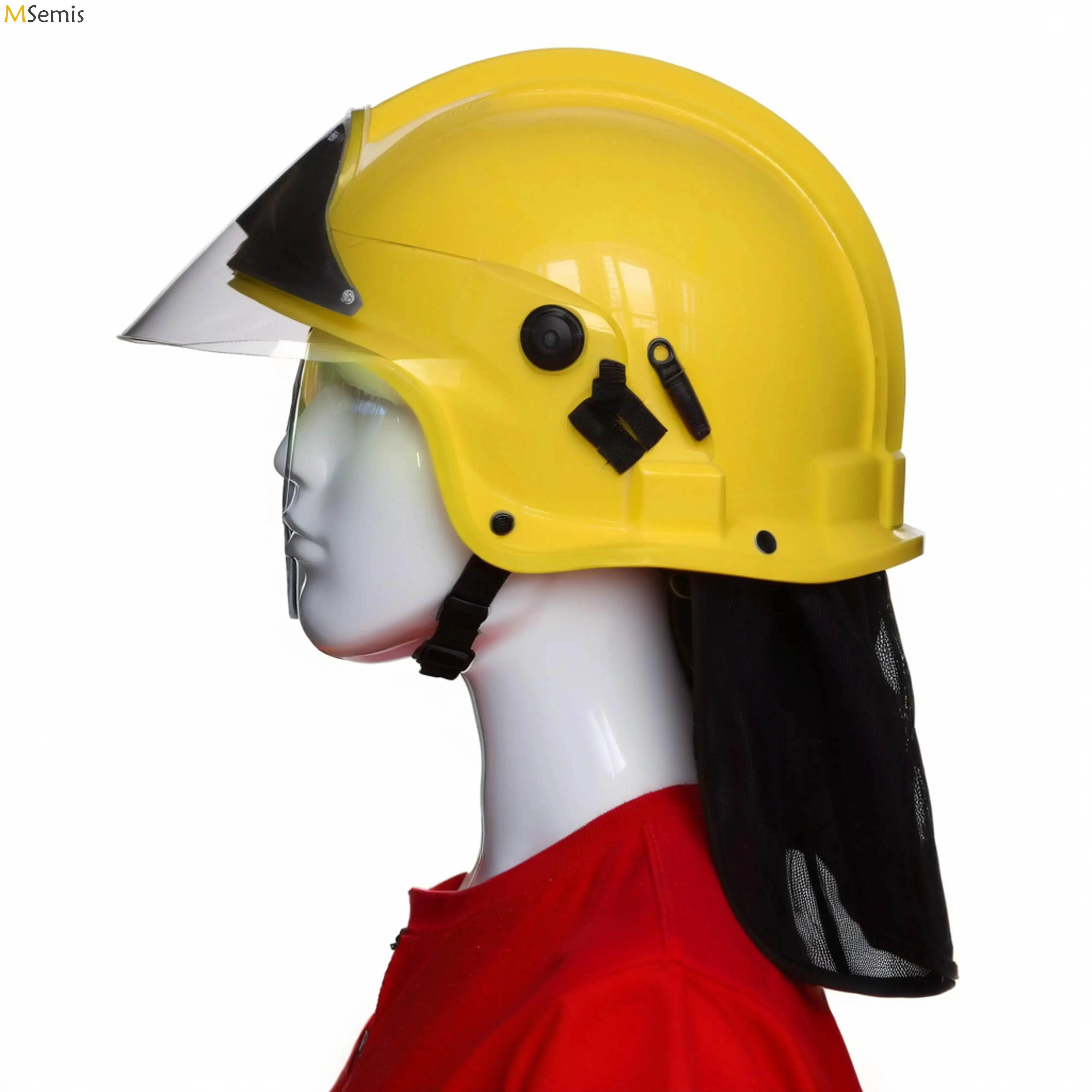 Casco antincendio in plastica per pompiere pompiere con maschera a mantella Puntelli protettivi per spettacoli teatrali Cappucci cosplay pompiere