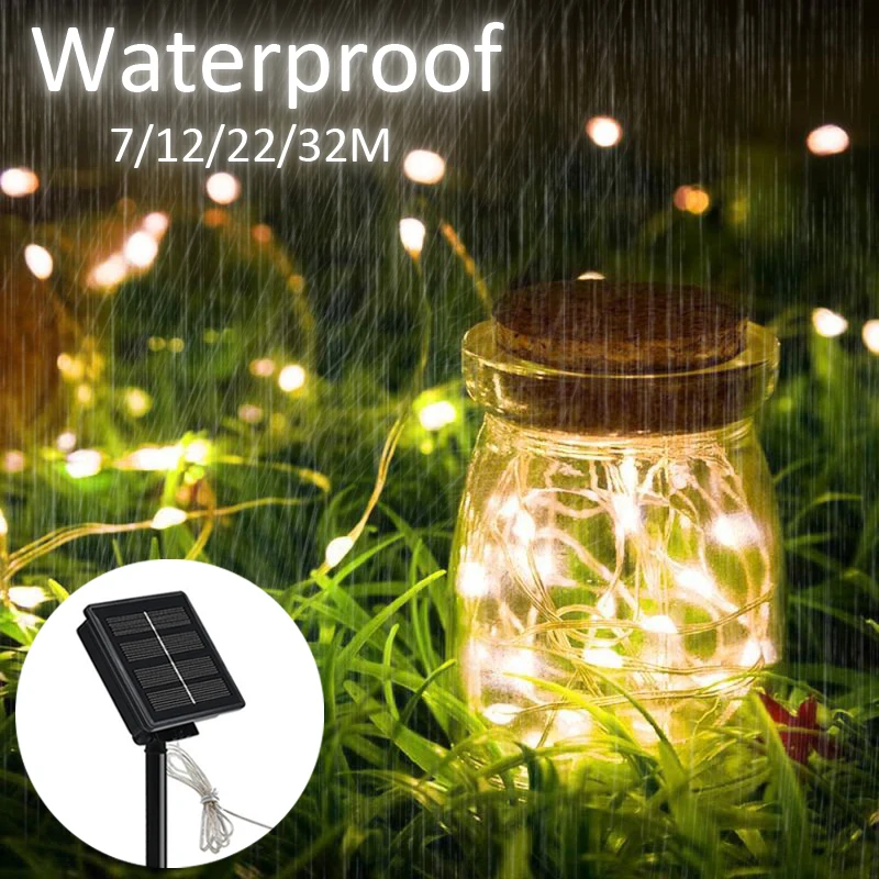 

8 Modes of Solar Light String Outdoor Garden IP65 Waterproof Lighting Automatic Induction System Wedding Christmas Decoration.