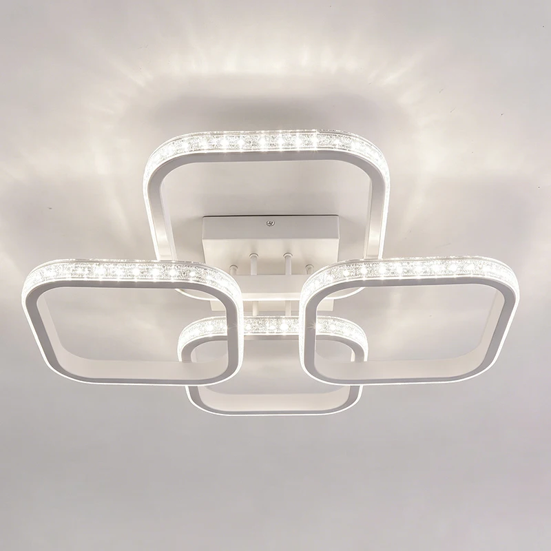 48W 북유럽 LED 천장 조명 사각형 알루미늄 블랙/화이트 홈 장식 거실 침실 레스토랑 실내 조명기구