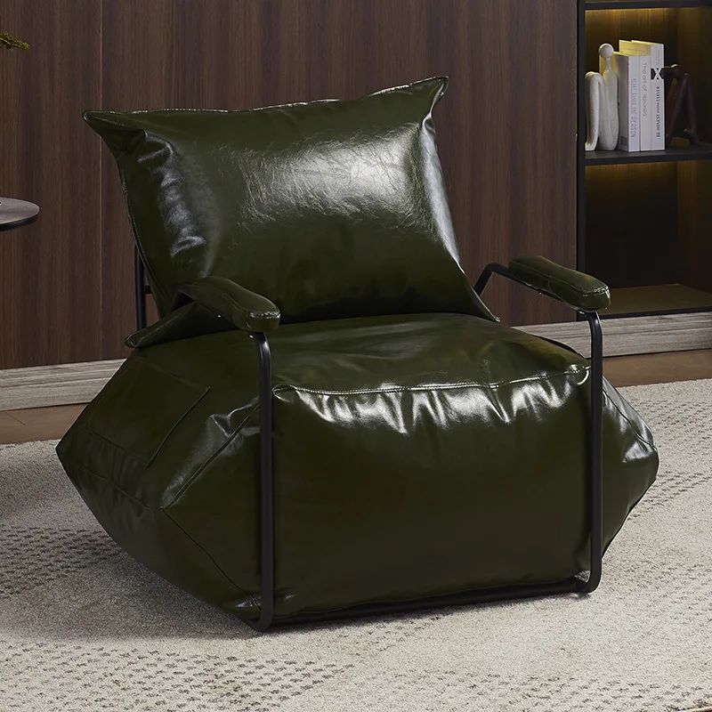 FULLLOVE Retro Lazy Living Room Sofas Chair Industrial Iron Single Bean Bag Chair Simple Luxury Balcony Leisure Lounge New