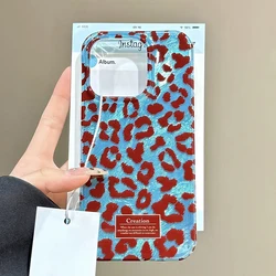 Glacier Leopard Pattern Phone Case in Blue, Brown, and Red - Samsung S23 5G (YSK - 116YS58003A1)