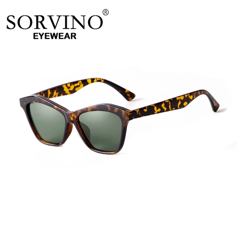 

SORVINO Fashion Cat Eye Irregular Sunglasses Women Vintage Green Leopard Eyewear Shades Luxury Brand Designer Trendy Sun Glasses