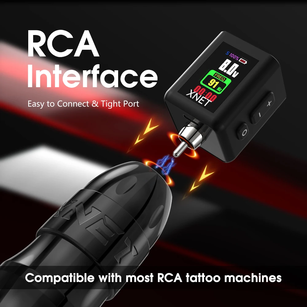 Tattoo Power Supply Tattoo Battery Pack XNET Lupo Wireless RCA Interface 2000mAh Lithium Battery OLED Displays Quick Charge For Tattoo Machine