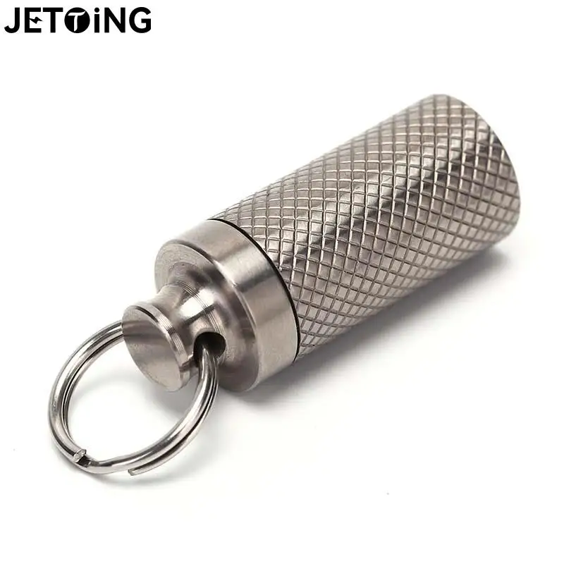 Outdoor Waterproof Canister Titanium Alloy Waterproof Canister Medicine Seal Capsule Bottle Keyring Multi Tools whistle keychain car adhesive tape keychain tool tactical keychain keychain carabiner pill box waterproof bottle camping gas canister