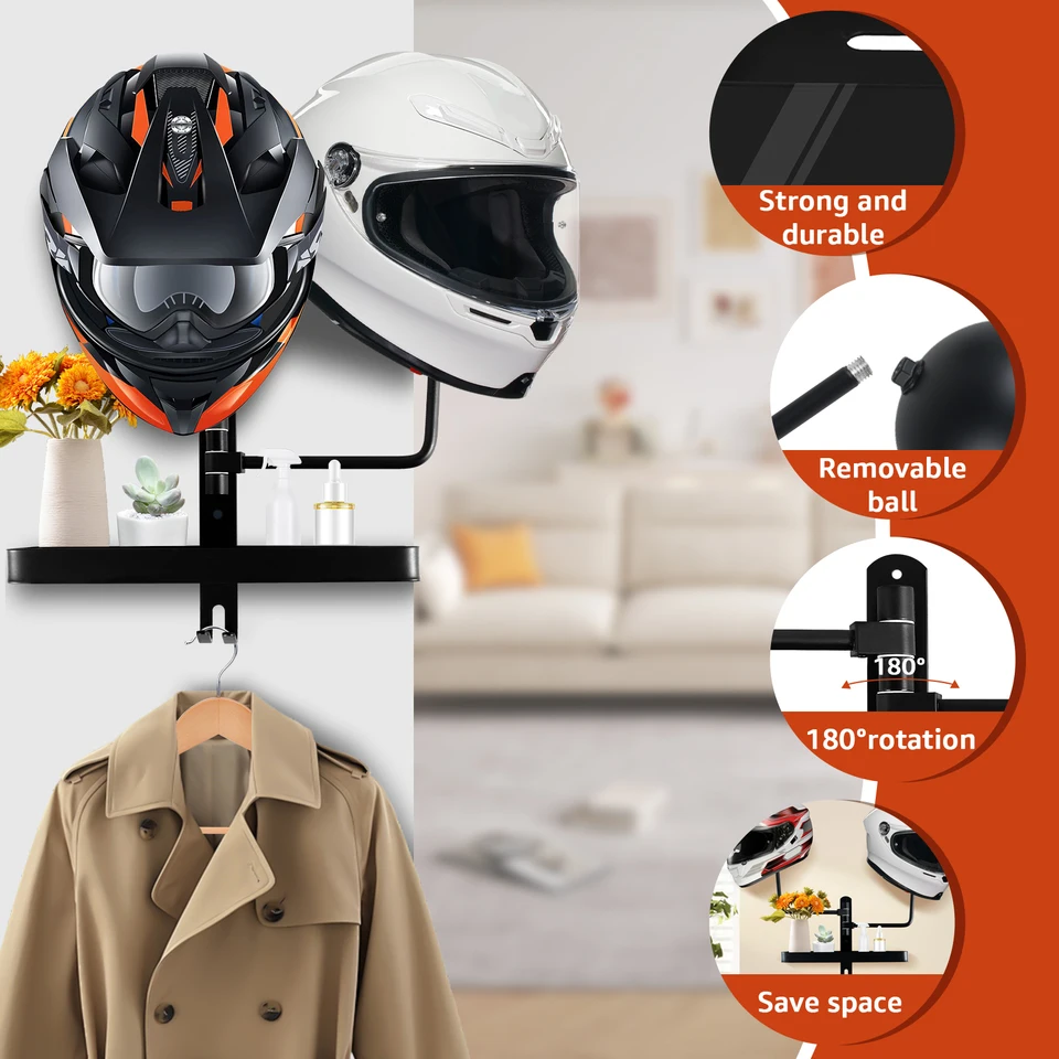 Perchero Pared Moto Reixuier Porta Casco Moto,Percha Retru00e1Ctil