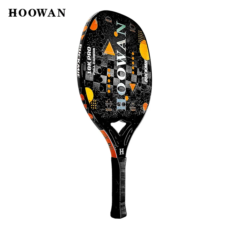 Tennis Racket HOOWAN BUCKMIE Beach T700 Raw Carbon Fiber 18K High-Grit Surface 20MM Soft EVA Core