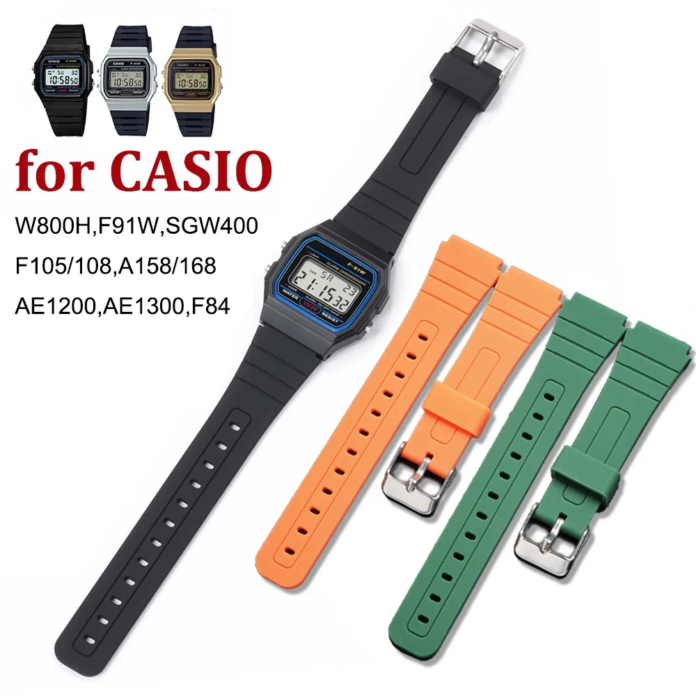 Durable Silicone Watch Strap - 18mm Soft Men's Wrist Bracelet