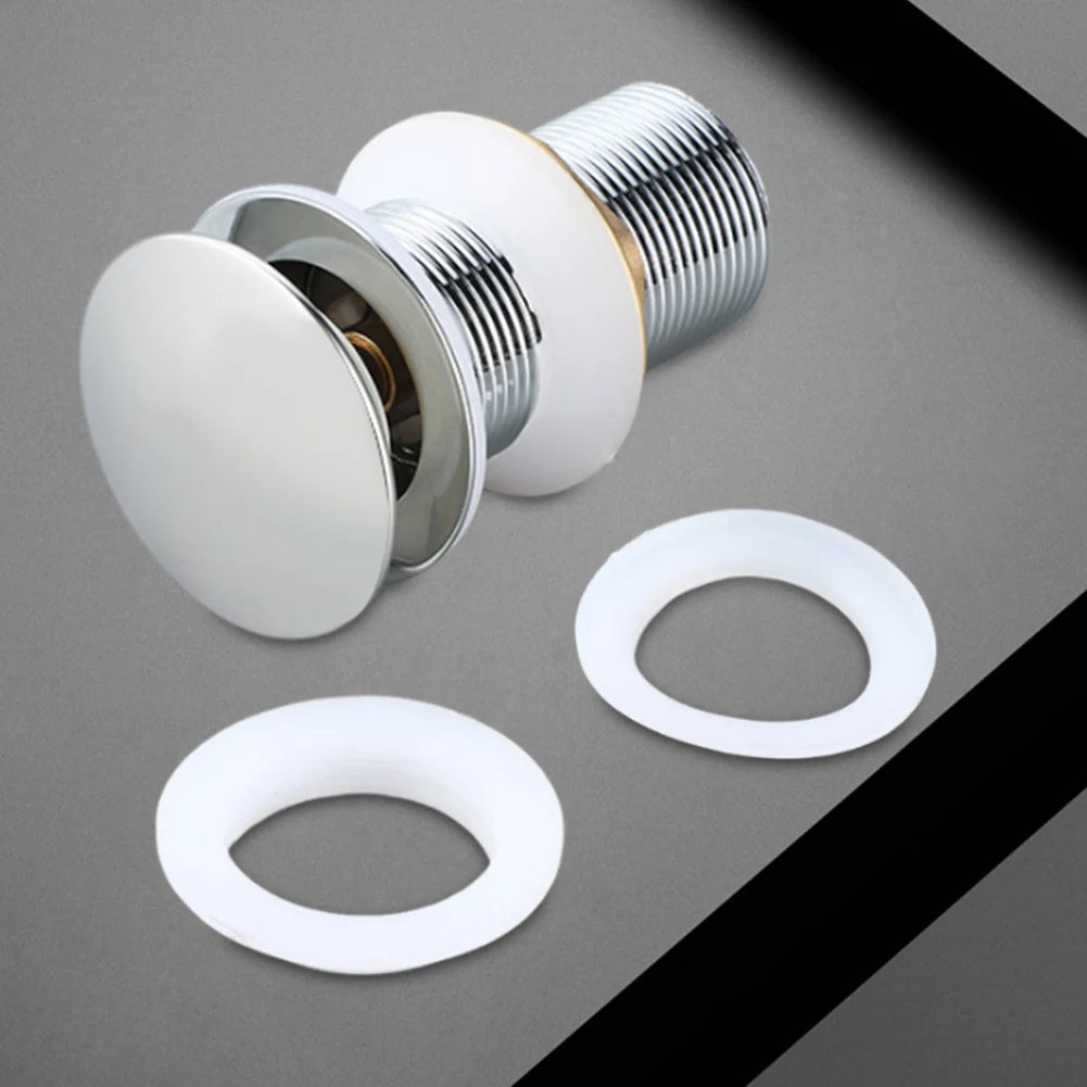 Description Picture 6 of itemBathroom Sink Stopper Anti Clogging Push Type Basin Pop Up Drain Filter Bathroom Basin Waste Stopper Bathroom Faucet Accessories