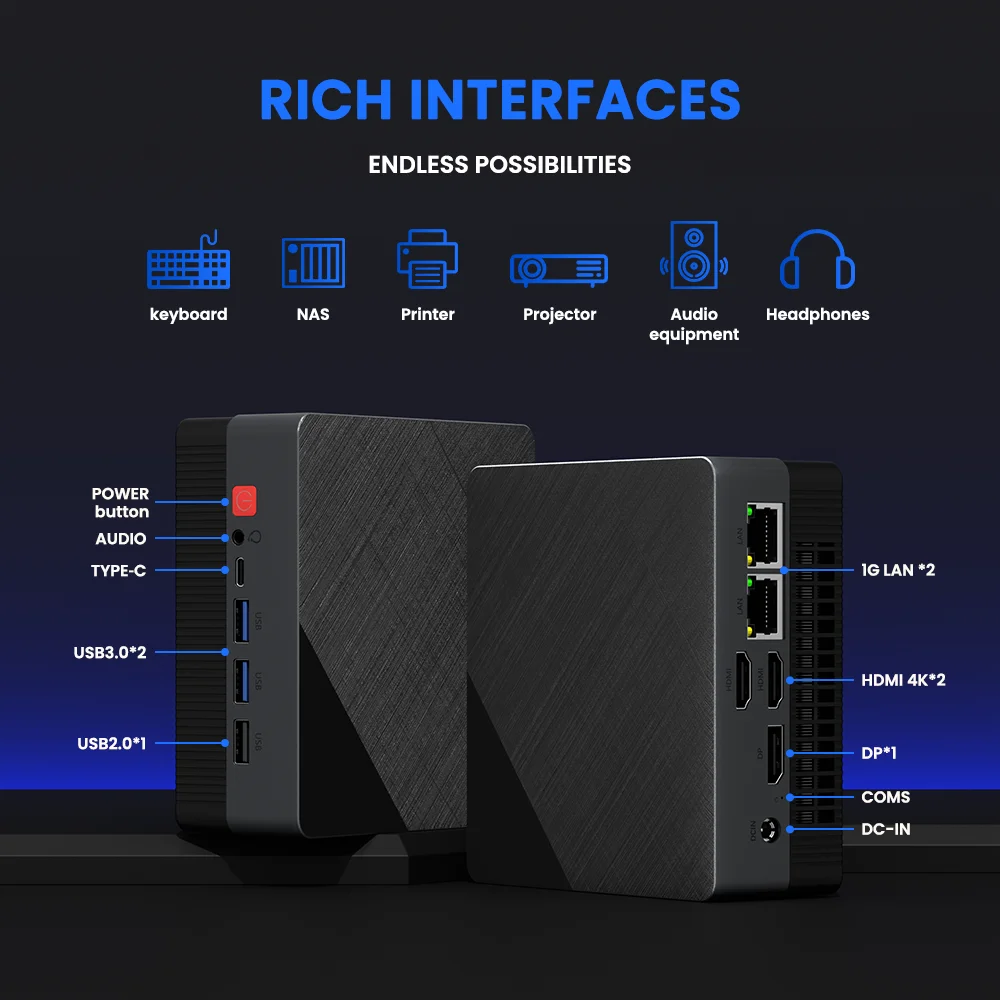 ZXIPC AMD Ryzen7 5800H 4800H 4300U Mini PC Computer Gaming Pocket