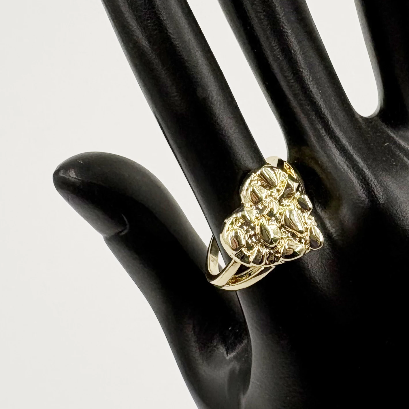 14mm Heart Shape Finger Ring for Women Hip Hop Style 14K Gold Plated Nugget Jewelry Gift for Girlfriend Valentine's Day 5